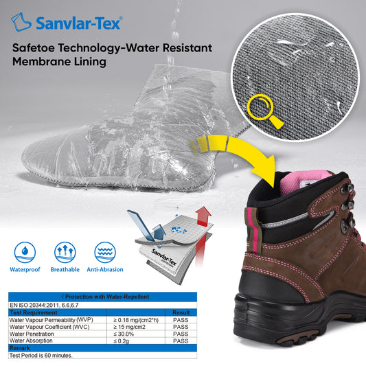 Safetoe Grey Steel Toe Safety Boots for Women(M-8553)