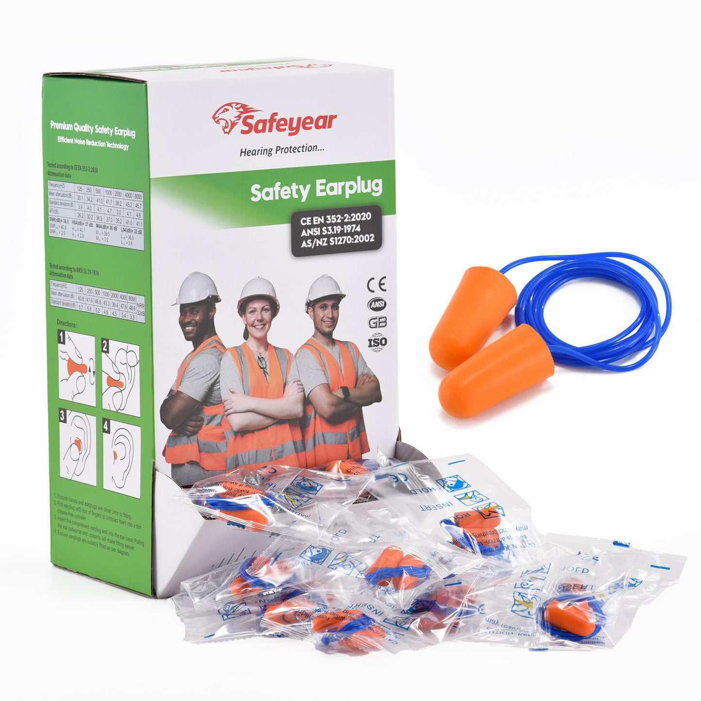Safeyear QuitePiece PU Foam Earplugs 38dB Noise Reduction - Slow Recovery Sleep Earplugs for Working, Concerts, Travel & Snoring Relief