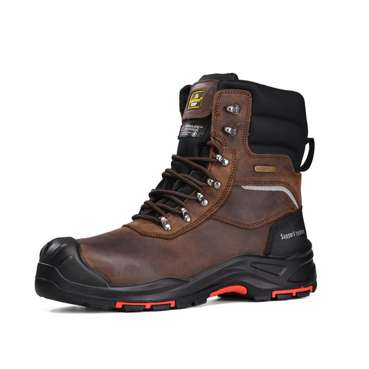 Safetoe Waterproof Winter Work Boots – Water Resistant Lining, Warm 3M Thinsulate, Composite Toe & Kevlar, Slip & Oil Resistant(H-9552)