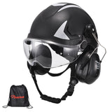 SAFEYEAR Triple Shield Safety System: ANSI/CE Hard Hat With Eyes Shield + Earmuffs for Industrial & Outdoor Work