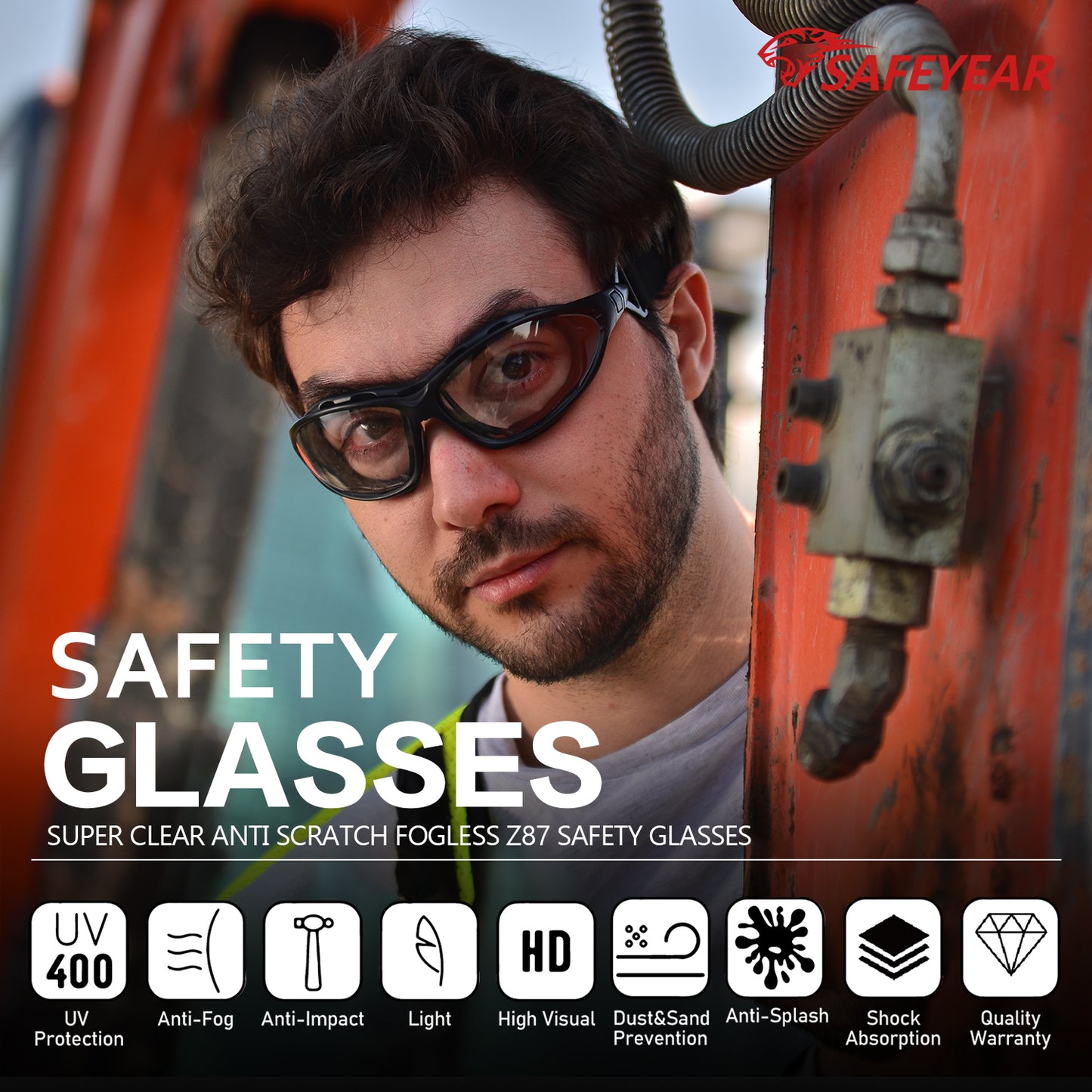 SAFEYEAR ANSI & EN16321 Certified Safety Glasses