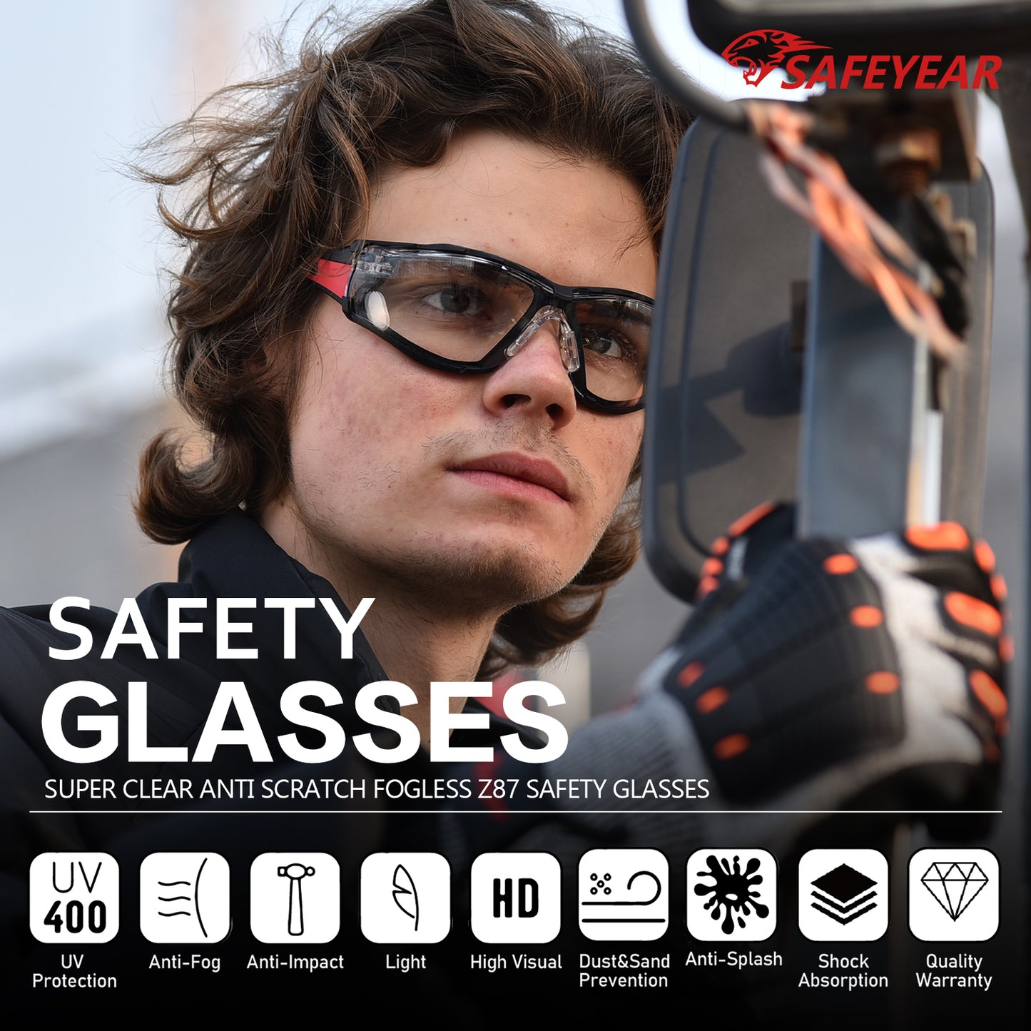 ANSI & EN16321 Safety Glasses - Anti-Fog