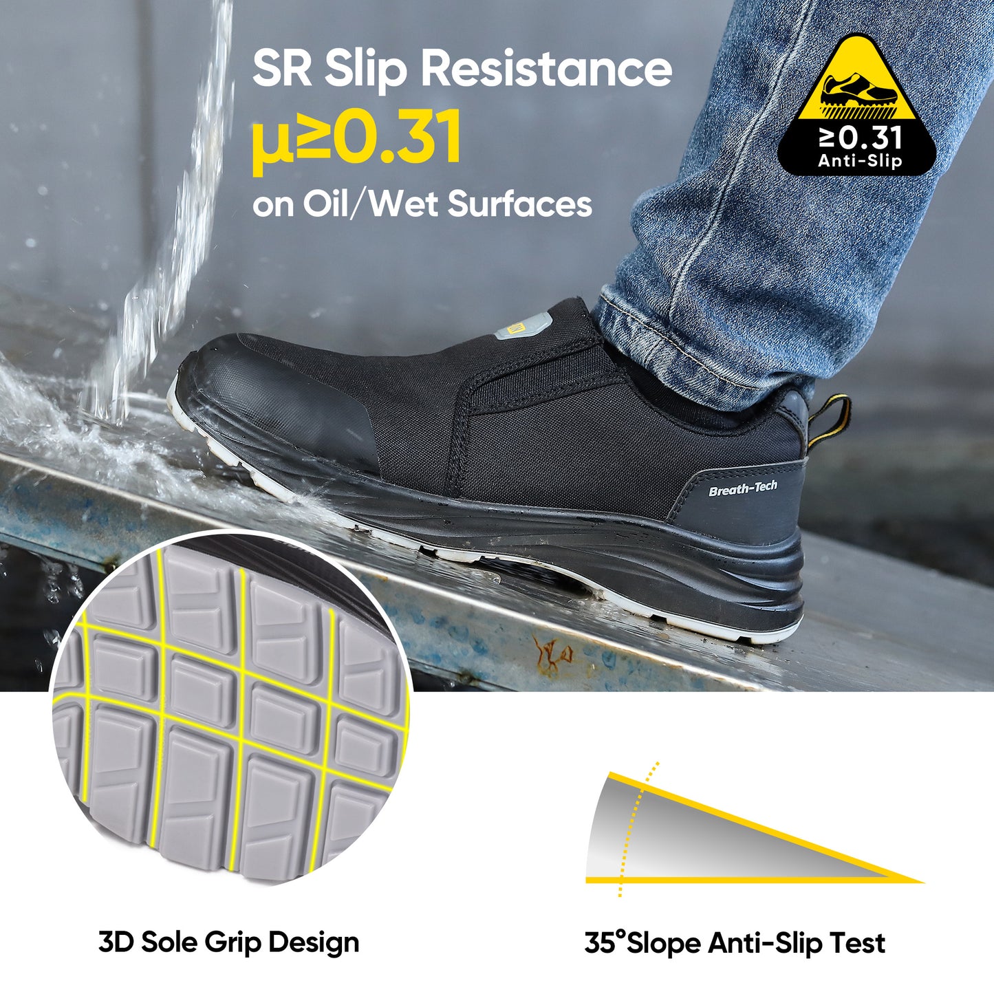 SAFETOE Mens Lightweight Composite Toe Safety Shoes(L-7561)