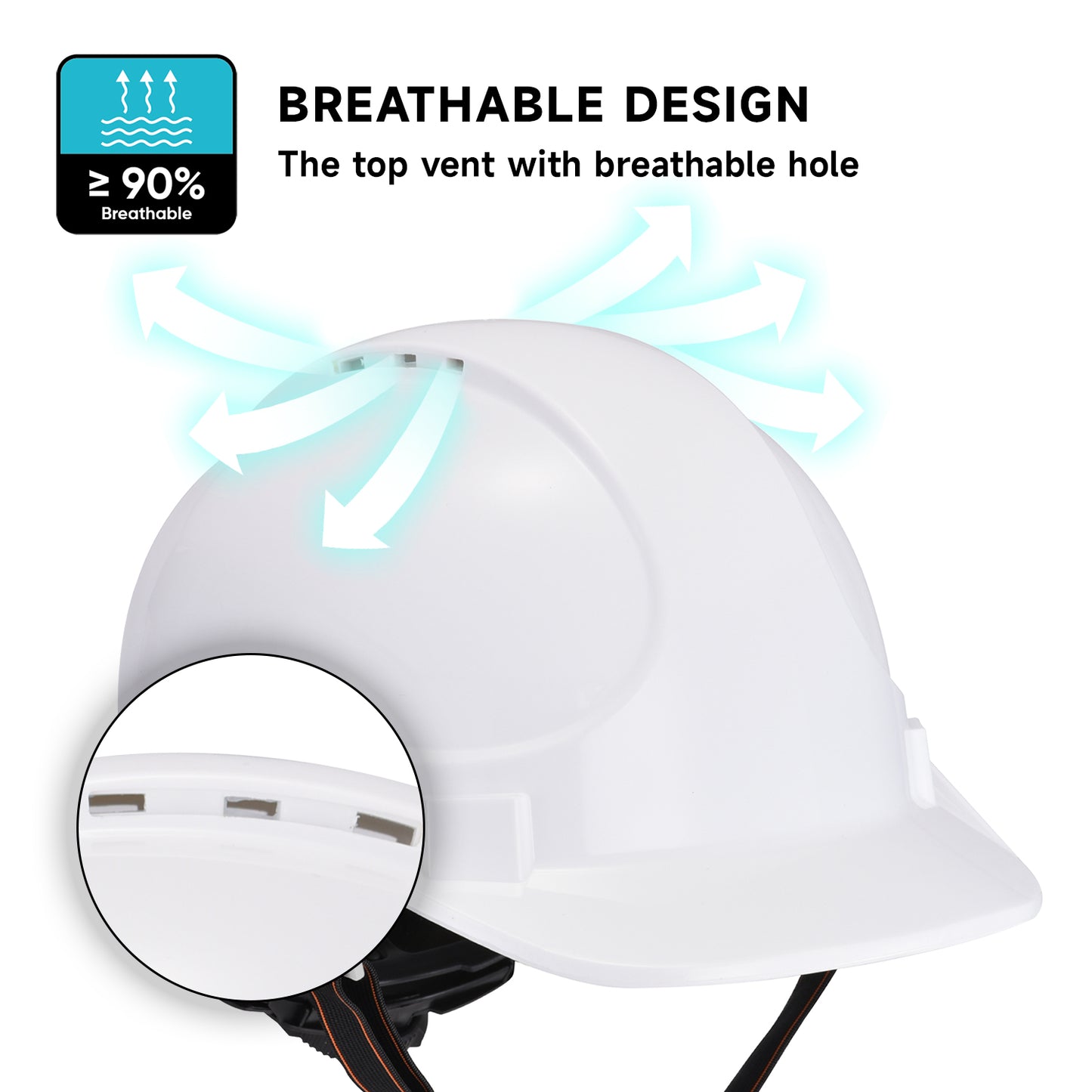 Durable ABS ANSI/CE Hard Hat with Top Vents - All-Purpose Safety Helmet for Industrial, Construction, Outdoor Work