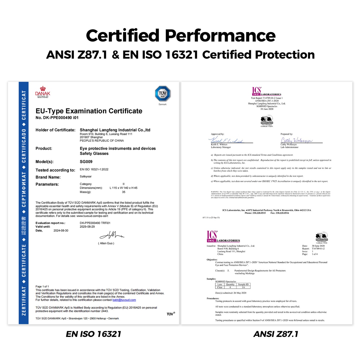 SAFEYEAR Übergröße OTG Schutzbrille – Passt über Korrektionsbrillen (ANSI Z87.1 / EN166) – SG009