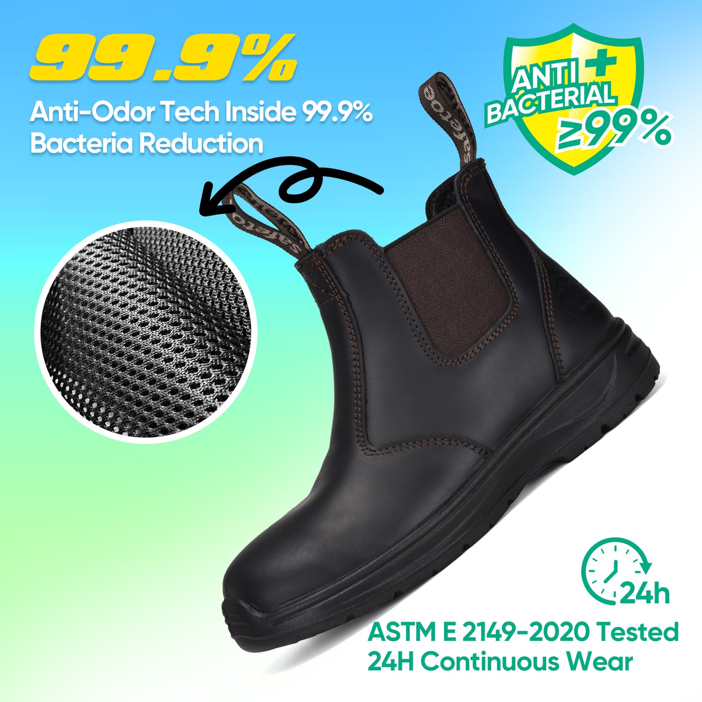 Safetoe Resistant Cow Leather Steel Toe Safety Work Boots (M-8025W)