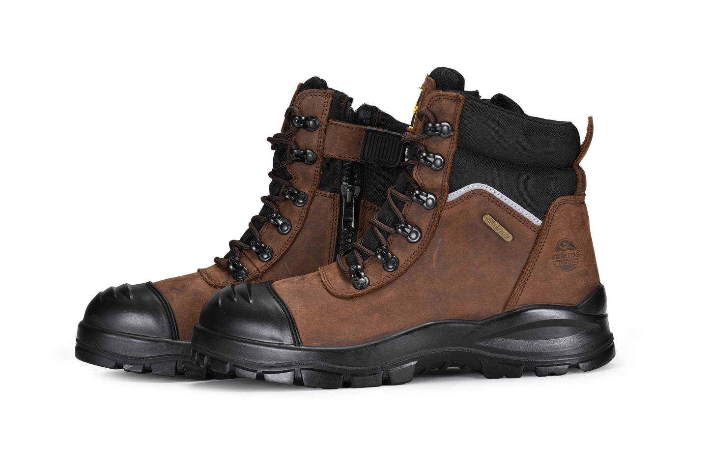 Composite Toe SafetyWork Boots Waterpro of Membrane M-8577 SD Brown