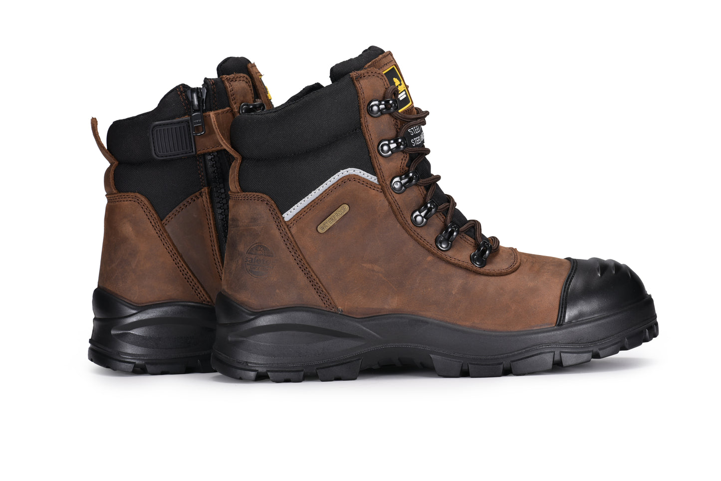 Composite Toe SafetyWork Boots Waterpro of Membrane M-8577 SD Brown