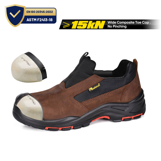 Men's Slip On Low-Top composite Toe Cow Leather Safety shoes(L-7525 Super)