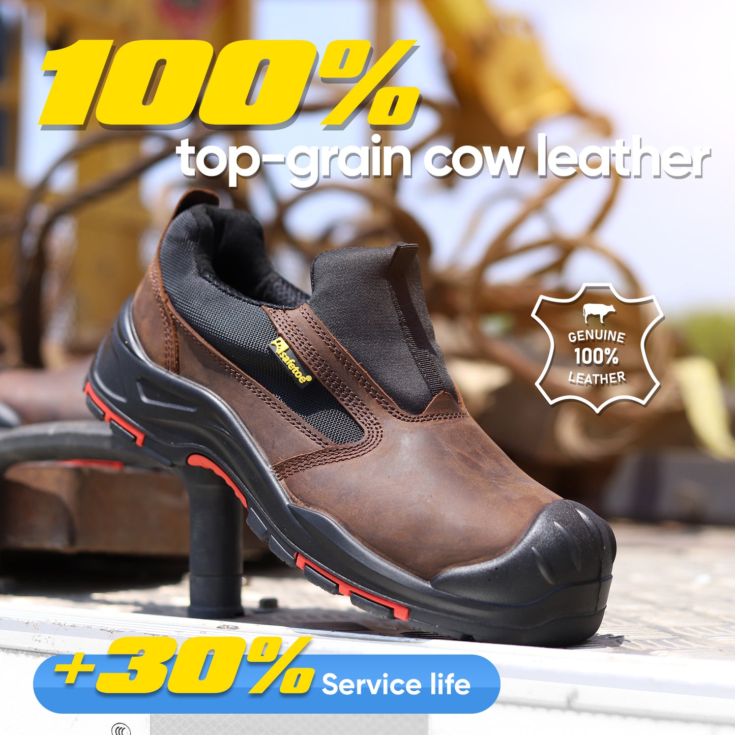 Men's slip On Low-Top Composite Toe Cow Leather Safety shoes(L-7525)