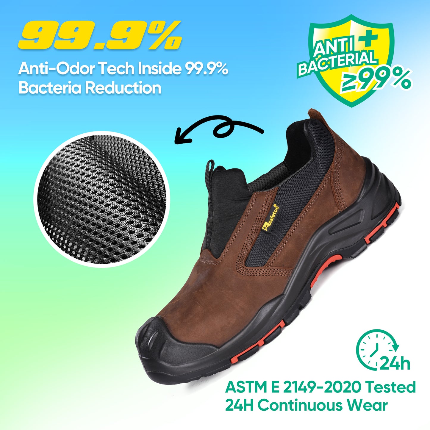 Men's slip On Low-Top Composite Toe Cow Leather Safety shoes(L-7525)