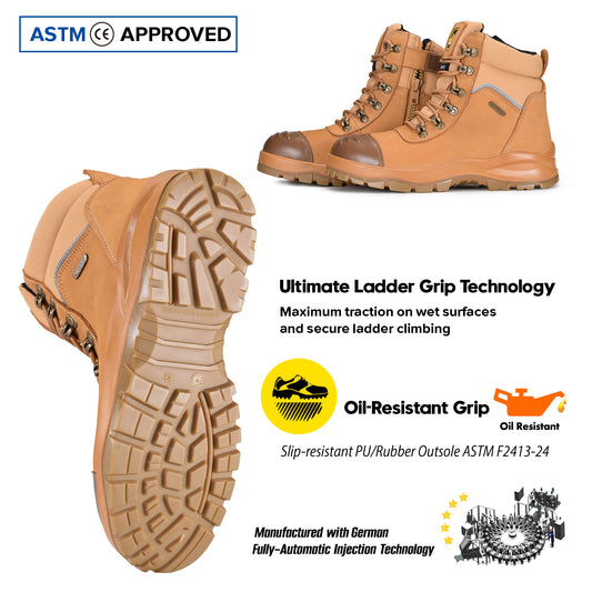 Composite Toe SafetyWork Boots Waterpro of Membrane M-8577 YE  Beige