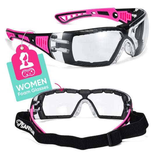 SAFEYEAR Womens Anti-Fog Safety Goggles – HD Anti-Scratch Lens, UV Protection, Adjustable Neck Cord