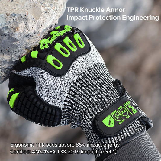 TPR9004 Impact Resistant Cut Gloves | Built for Mining & Heavy Duty Work (Hi-Vis Option)