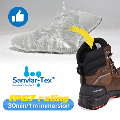 Safetoe Waterproof Winter Work Boots – Water Resistant Lining, Warm 3M Thinsulate, Composite Toe & Kevlar, Slip & Oil Resistant(H-9552)
