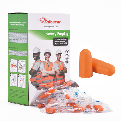 Safeyear QuitePiece PU Foam Earplugs 38dB Noise Reduction - Slow Recovery Sleep Earplugs for Working, Concerts, Travel & Snoring Relief