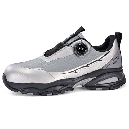 Lightweight QuickDial Safety Sneakers, S1P Aluminum Toe & Matrix-Tex PE Plate L-7601 Silver