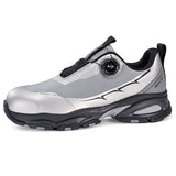 Lightweight QuickDial Safety Sneakers, S1P Aluminum Toe & Matrix-Tex PE Plate L-7601 Silver