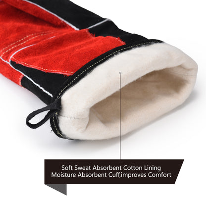 SAFEYEAR 932°F/500°C, Leather Forge Welding Gloves, Extrme Heat &Fire Resistant Work Gloves
