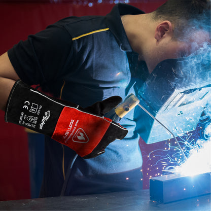 SAFEYEAR 932°F/500°C, Leather Forge Welding Gloves, Extrme Heat &Fire Resistant Work Gloves