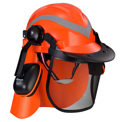 SAFEYEAR Protective Helmet Set – Hard Hat, Ear Muffs, Face Mesh, Adjustable Safety Helmet（Year）