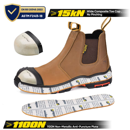 Antler Nubuck Leather Safety Work Boots M-8025NB