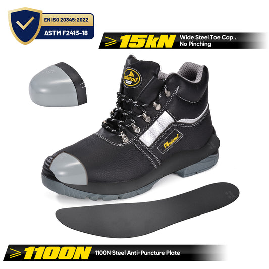 Safetoe Waterproof Leather Safety Work Boots for Men & Women（M-8027）