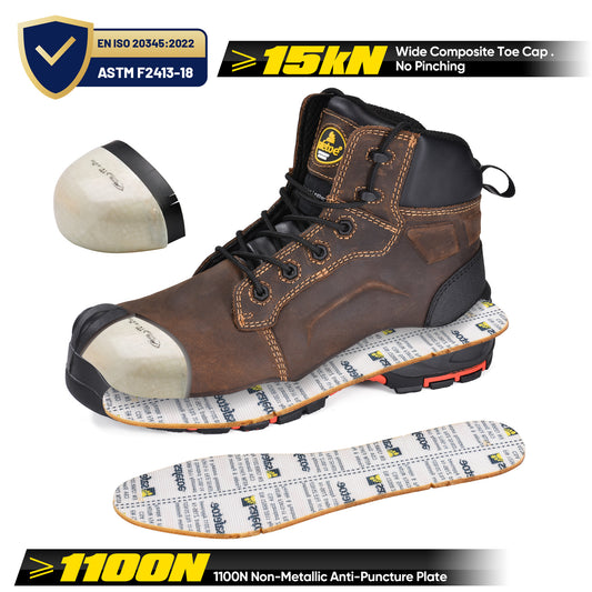 Safetoe Composite Toe Work Boots for Men - Tank(M-8552）