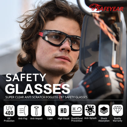 ANSI & EN16321 Safety Glasses - Anti-Fog