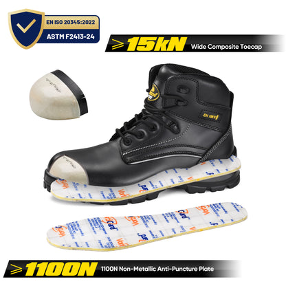 Safetoe Electrician Work Boots with Ladder Grip – 18kV EH Rated for Electrician, Composite Toe & Kevlar