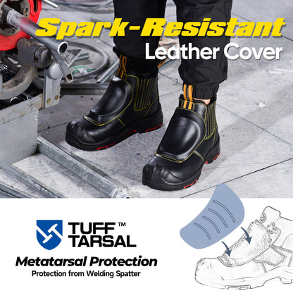 Safetoe Welding Metatarsal Chelsea Work Boots – Spark-Resistant Leather, Composite Toe, 300°C Heat-Resistant