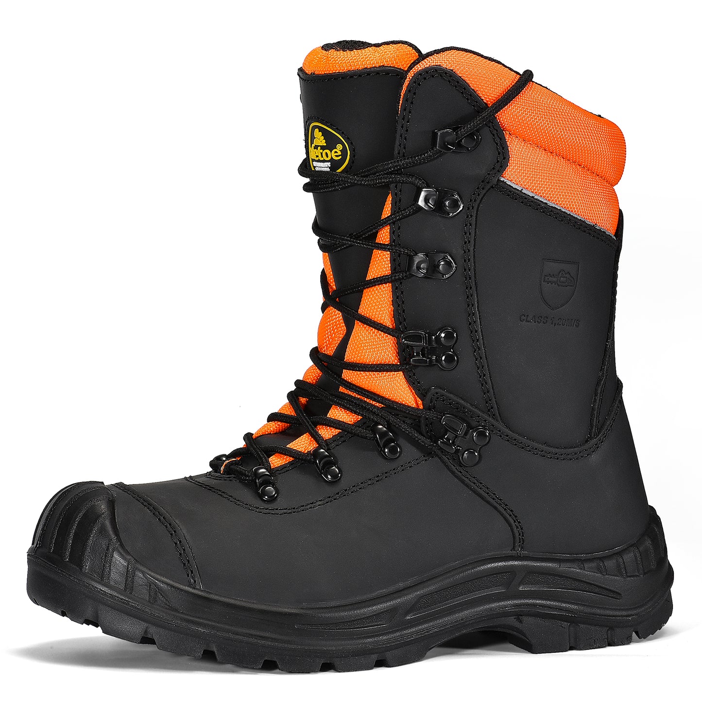 Safetoe Safety Chainsaw Boots Anti-Abraision Leather Logger Boots（LMZ9051088）（Toe）