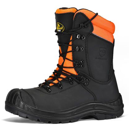 Safetoe Safety Chainsaw Boots Anti-Abraision Leather Logger Boots（LMZ9051088）（Toe）