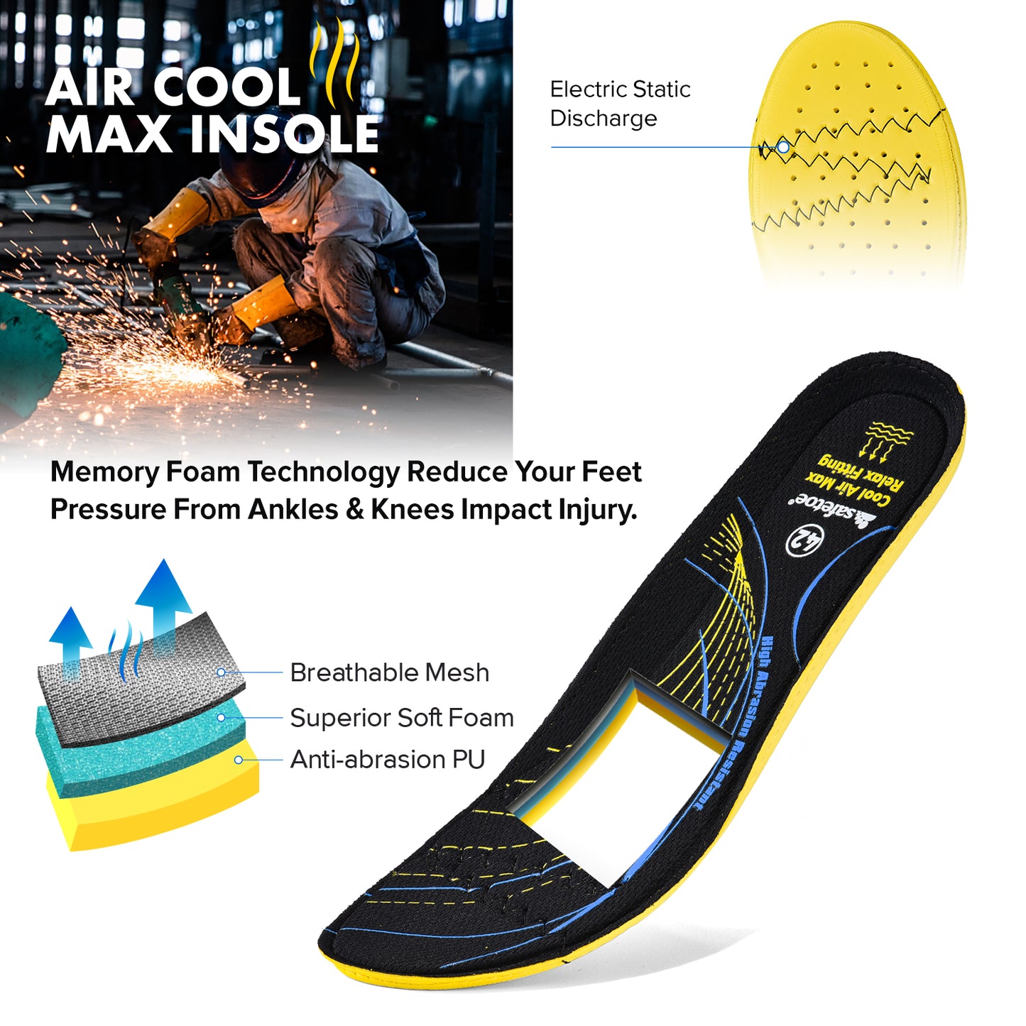 Safetoe Memory Foam Einlegesohlen J-012