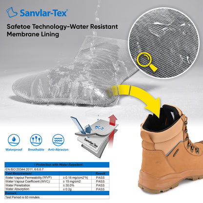 Composite Toe SafetyWork Boots Waterpro of Membrane M-8577 YE  Beige