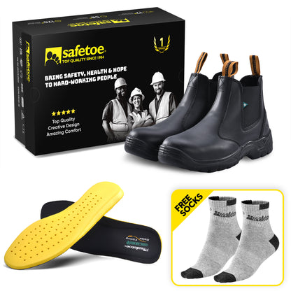 Botas de trabajo con punta de acero SAFETOE Antler BK CSA para hombre y mujer