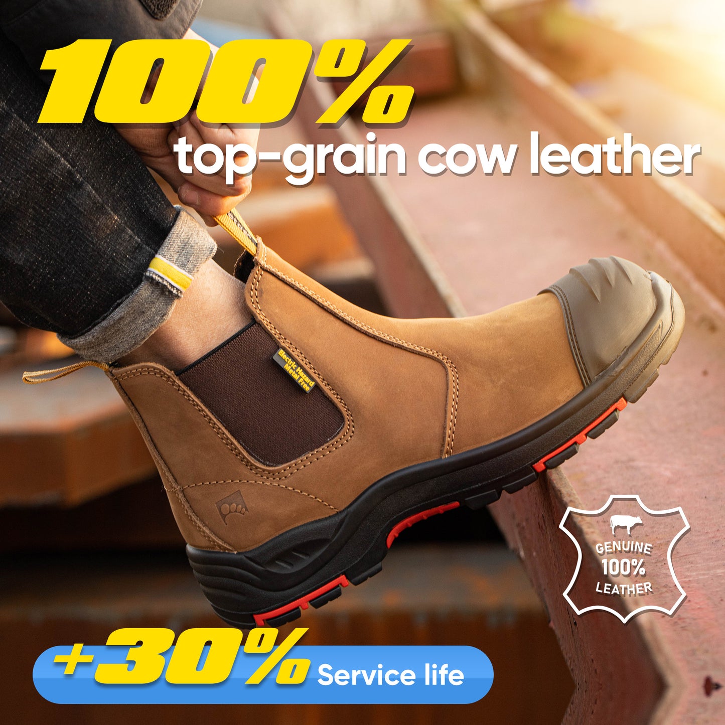Antler Nubuck Leather Safety Work Boots M-8025NB