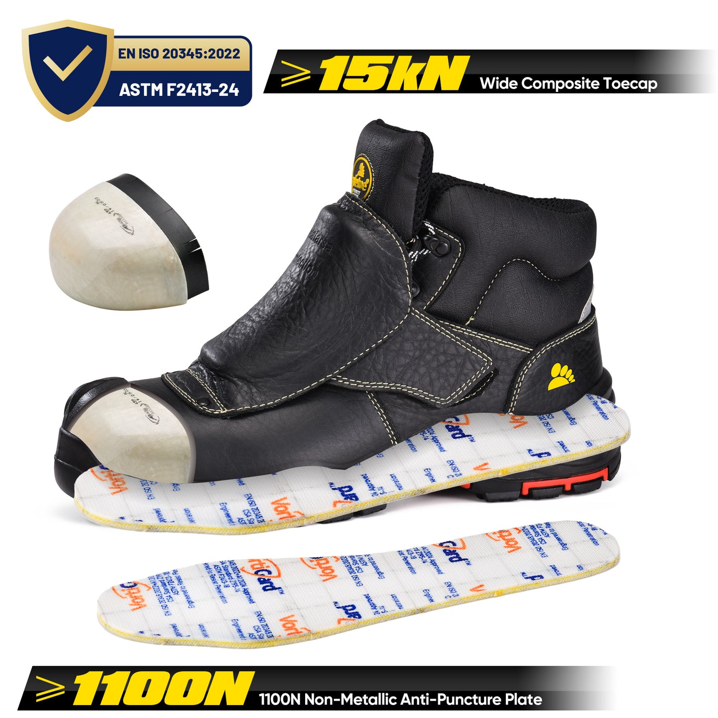 Safetoe Welding Metatarsal WoBoots – Spark-Resistant Leather, Metatarsal Protection, Composite Toe, 300°C Heat Resistant