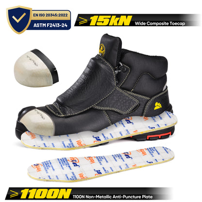 Safetoe Welding Metatarsal WoBoots – Spark-Resistant Leather, Metatarsal Protection, Composite Toe, 300°C Heat Resistant