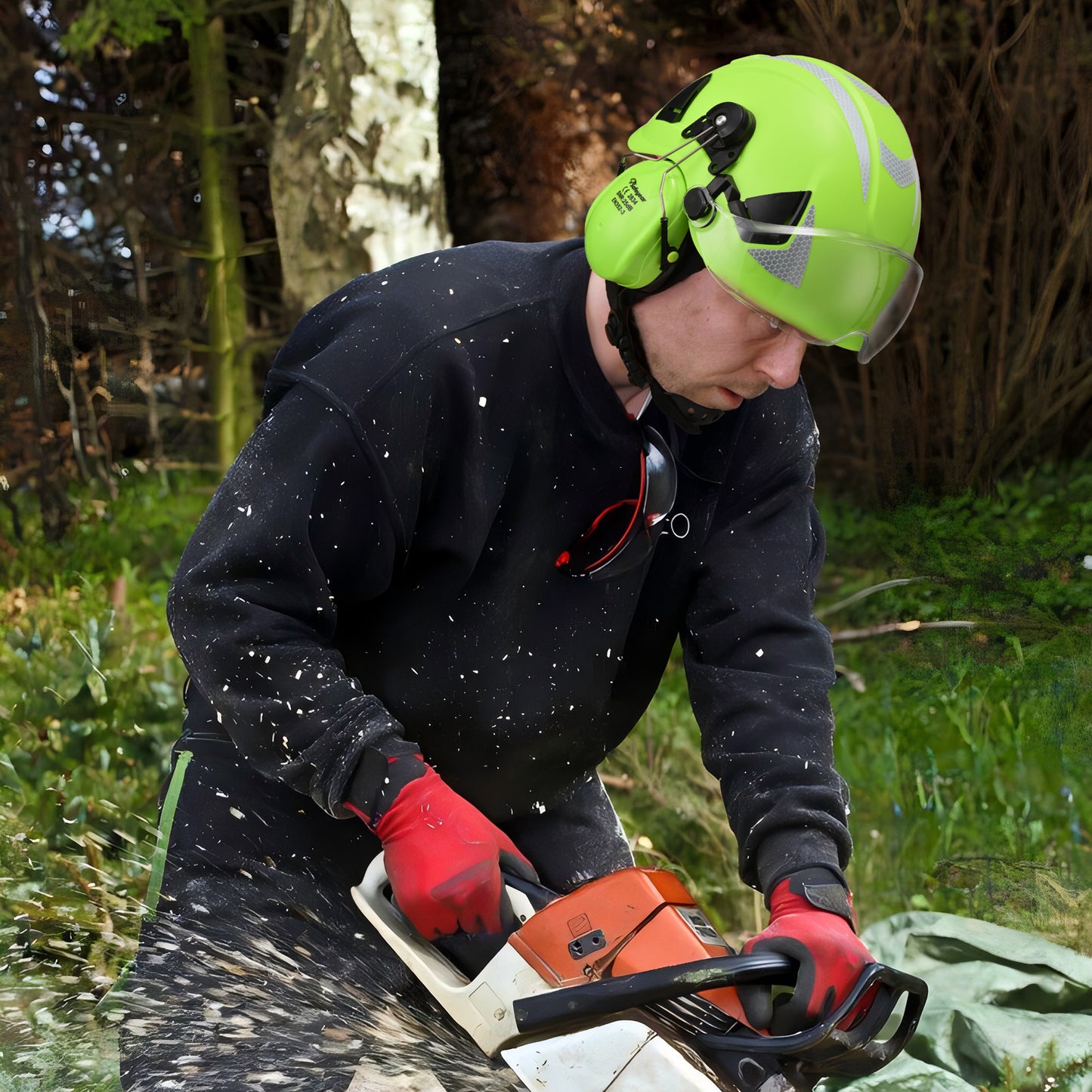 SAFEYEAR Multi-Protection Helmet with Goggles & Ear Muffs – ANSI/CE Certified for Construction, Mining, Forestry & More