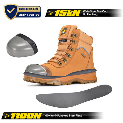 Composite Toe SafetyWork Boots Waterpro of Membrane M-8577 YE  Beige