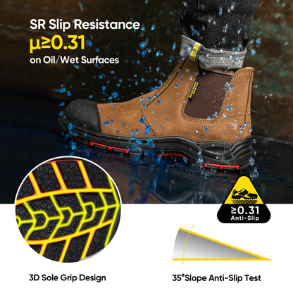 Antler Nubuck Leather Safety Work Boots M-8025NB