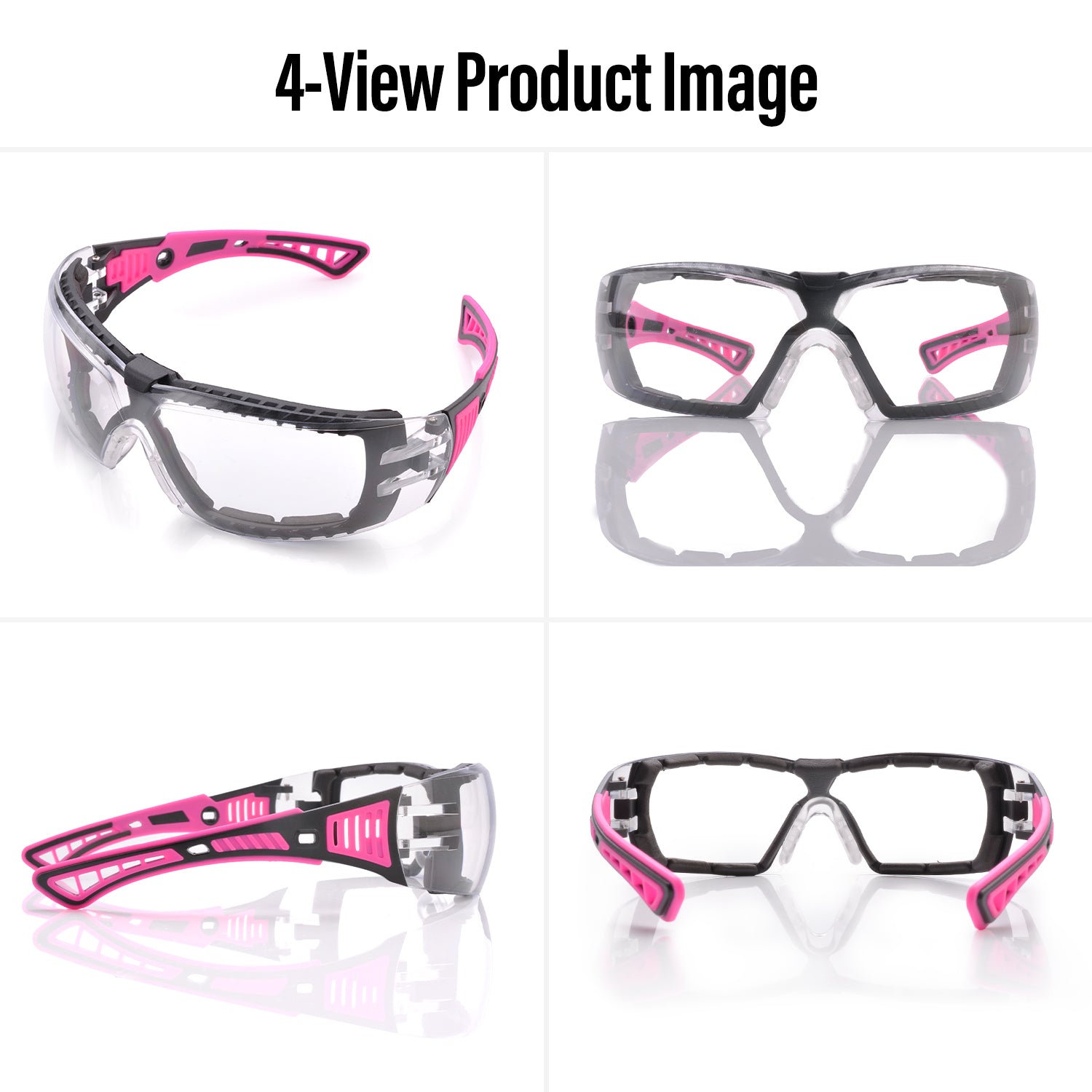 Safeyear Anti-fog Ladies Pink Safety Glasses, Sg010 En166 Wraparound Safety Goggles, UV Protective PPE Airsoft Glasses Women