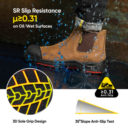 Men's slip On Low-Top Composite Toe Cow Leather Safety shoes(L-7525)