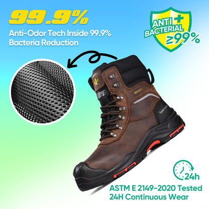 Safetoe Men's Insulated Waterproof Work Boots Composite Toe Industrial safety（H-9552）