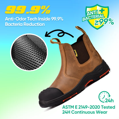 Men's slip On Low-Top Composite Toe Cow Leather Safety shoes(L-7525)