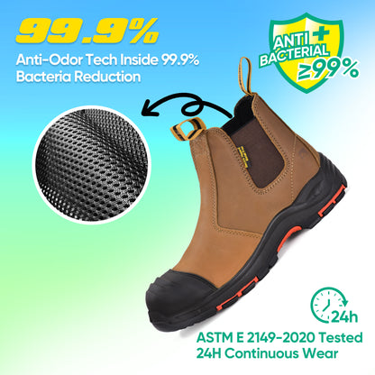 Antler Nubuck Leather Safety Work Boots M-8025NB