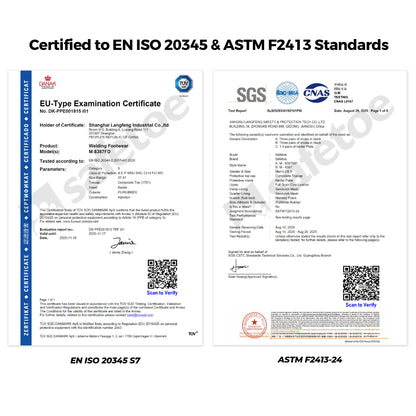 Safetoe Welding Work Boots – Spark-Resistant Leather Cover, Composite Toe & Kevlar, 300°C Heat-Resistant