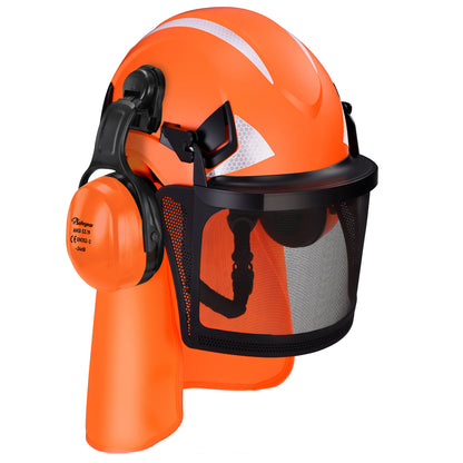 SAFEYEAR Protective Helmet Set – Hard Hat, Ear Muffs, Face Mesh, Adjustable Safety Helmet（Year）
