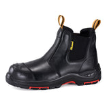 Safetoe Black Leather Composite Toe Work Boots – Slip-Resistant, 18kV EH Rated, Anti-Puncture
